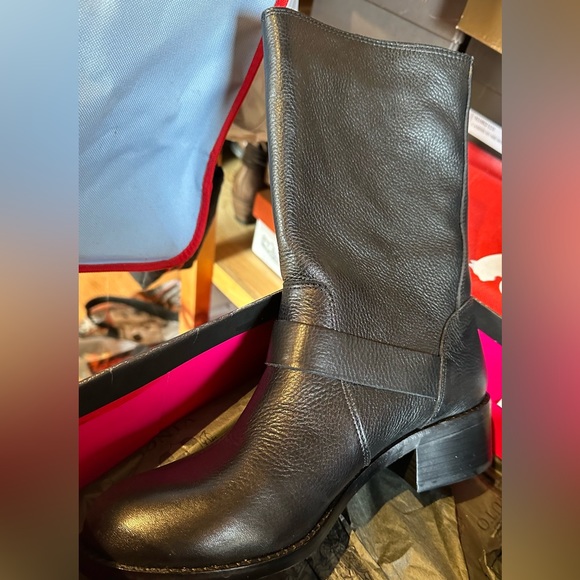 Vince Camputo-Vintage Tumbled Leather-Bejeweled Boots - Picture 9 of 10